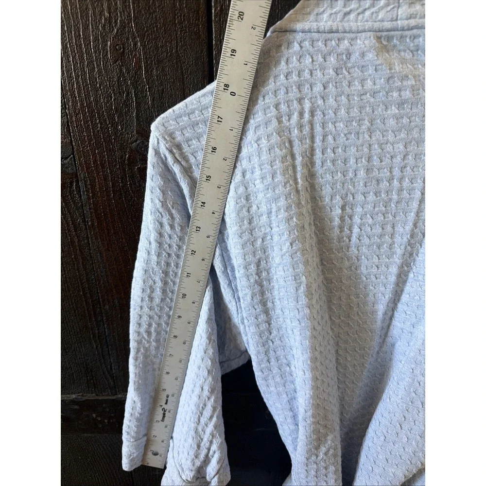 Croft & Barrow Womens Small Blue Waffle-Knit Kimono Cotton Blend Robe Mid Length